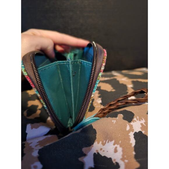 Unbranded boho sugar skull zip wallet woven with patch credit card slots - Picture 6 of 7